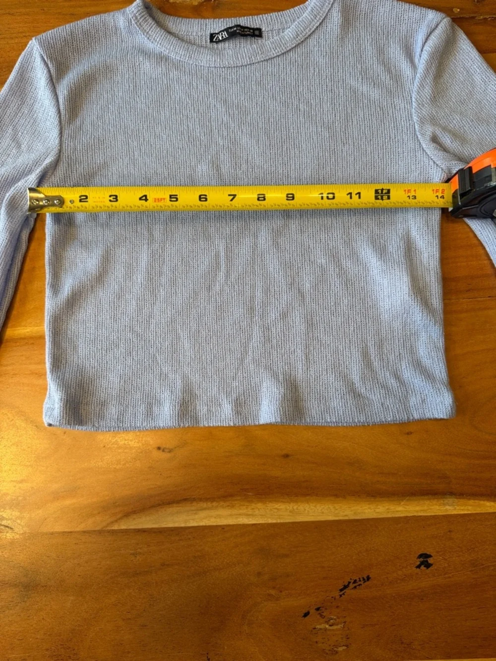 Zara Y2K Minimalist Lightweight Knit Sweater Blue Cropped Top (VGUC)